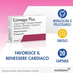 Enzimega Plus Supporto Cardiaco Omega 3 Coenzima Q10 Monacolina K 20 Capsule - Integratori per il cuore e colesterolo - 93330...