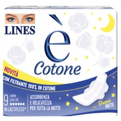 Fater Lines E' Cotone Ali Assorbente Esterno Notte 9 Pezzi - Assorbenti - 988059109 - Fater - € 4,88