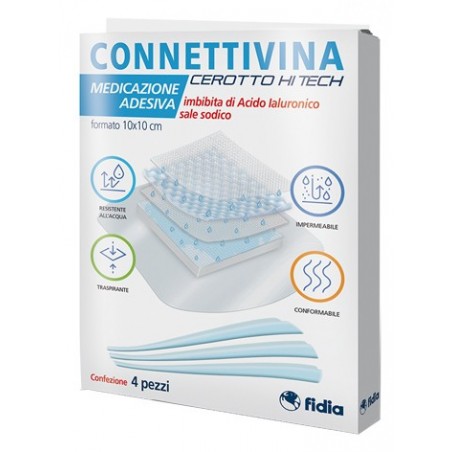 Connettivina Cerotto Hi Tech 10 X 10 Cm 4 Pezzi - Medicazioni - 978869865 - Connettivina - € 9,85