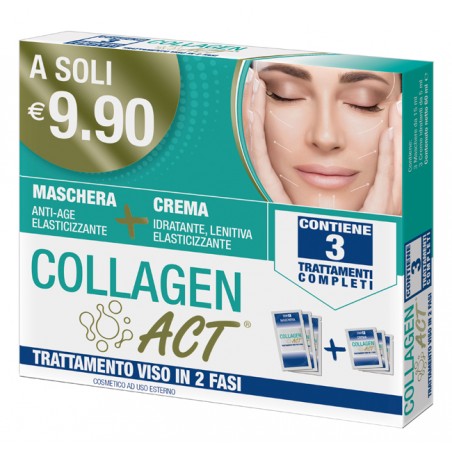 F&f Collagen Act Trattamento Viso 2 Fasi Maschera Anti Age Elasticizzante + Crema Idratante Lenitiva Elasticizzante - Rughe -...