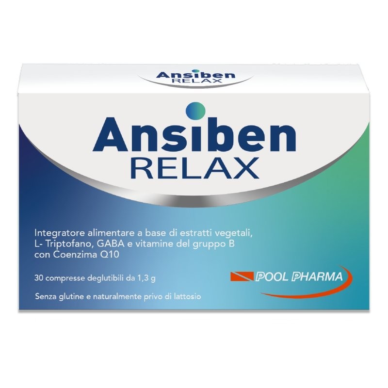Ansiben Relax Gestione Ansia e Stress 30 Compresse - Integratori per umore, anti stress e sonno - 944280039 - Pool Pharma - €...