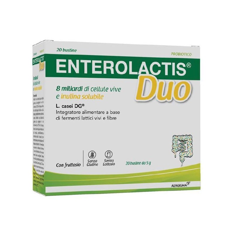 Enterolactis Duo Equilibrio Flora Intestinale 20 Bustine - Integratori di fermenti lattici - 986173437 - Enterolactis - € 20,34