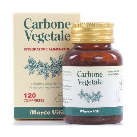 Marco Viti Farmaceutici Carbone Vegetale 120 Compresse Marco Viti - 1 Marco Viti Farmaceutici Carbone Vegetale 120 Compresse Marco Viti - 1