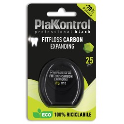 Ideco Plakkontrol Professional Black Fitfloss Carbon Expanding Filo Interdentale 25 Metri Fresh Mint - Fili interdentali e sc...