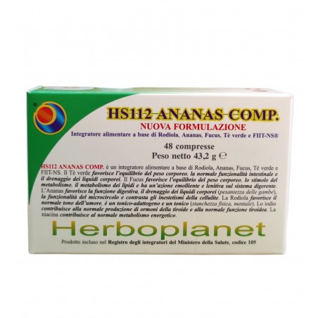 Herboplanet HS112 Ananas Controllo Peso 48 Compresse - Integratori per dimagrire ed accelerare metabolismo - 982185187 - Herb...