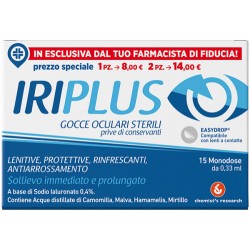Iriplus Easydrop Gocce Oculari Sterili Lenitive 0,33 Ml - Occhi rossi e secchi - 926022676 - Chemist's Research - € 8,25