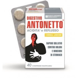 Chiesi Farmaceutici Digestivo Antonetto Acidita' E Reflusso Crema Al Limone 40 Compresse Masticabili - Integratori per il ref...