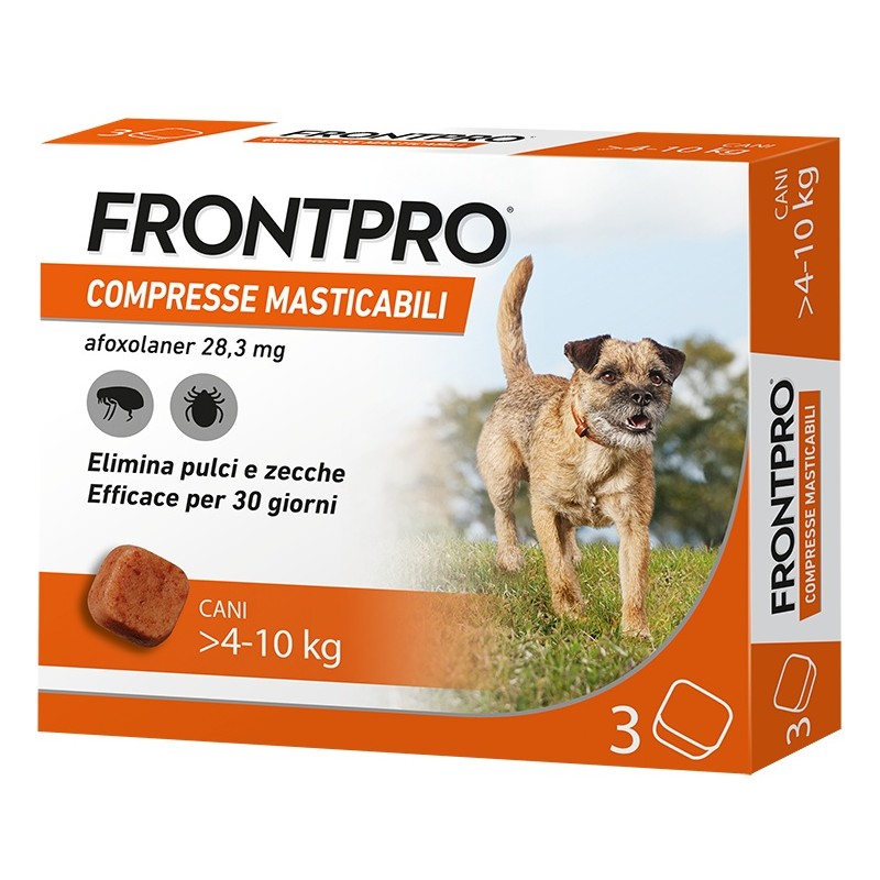 Frontpro Pulci Zecche Cani 4-10 Kg 3 Compresse Masticabili  - 1