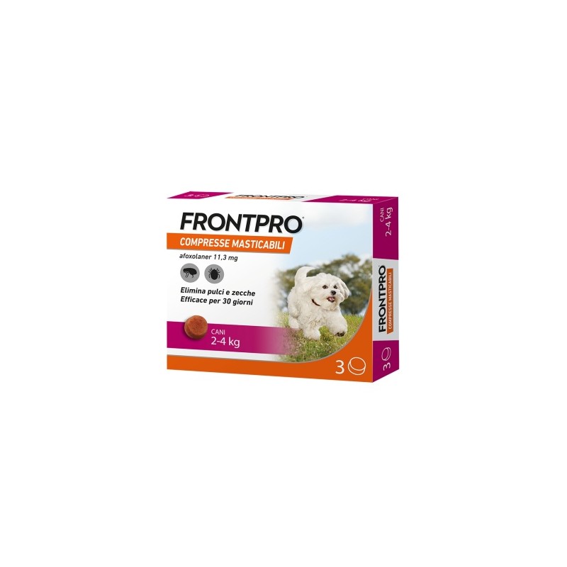 Frontpro Pulci Zecche 3 Compresse Masticabili Cani 2-4 Kg  - 1