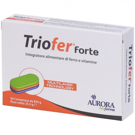 Triofer Forte Integratore Ferro e Vitamine 30 Compresse - Integratori di ferro - 979820863 - Aurora Licensing - € 20,73