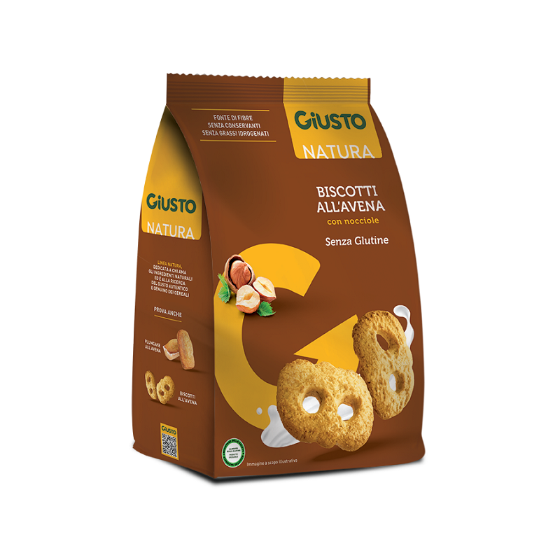 Farmafood Giusto Senza Glutine Biscotti Avena Con Nocciole 250 G - Biscotti e merende per bambini - 984925331 - Farmafood - €...