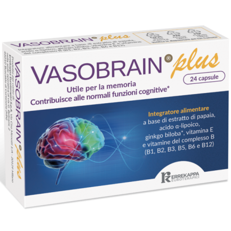 Vasobrain Plus Antiossidante Antinvecchiamento Cerebrale 24 Capsule Errekappa Euroterapici - 1 Vasobrain Plus Antiossidante Antinvecchiamento Cerebrale 24 Capsule Errekappa Euroterapici - 1