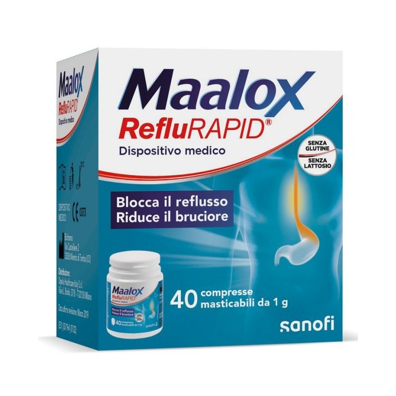 Maalox Reflurapid 40 Compresse Masticabili - Integratori per il reflusso gastroesofageo - 935131211 - Maalox - € 8,29
