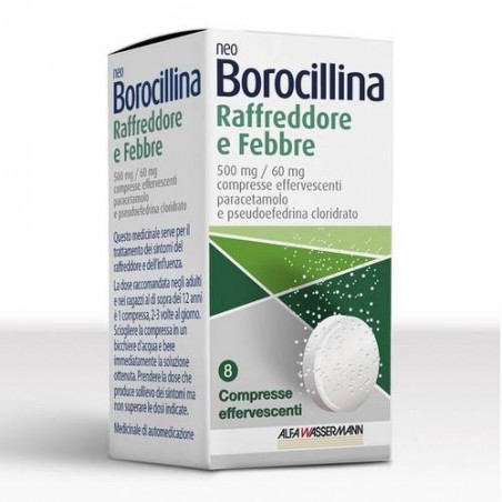 Alfasigma NeoBorocillina Raffreddore E Febbre 500 Mg / 60 Mg Compresse Effervescenti - Farmaci per febbre (antipiretici) - 04...