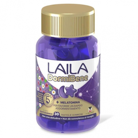 Laila DormiBene Pastiglie Gommose Melatonina 30 Pezzi Laila - 24 Laila DormiBene Pastiglie Gommose Melatonina 30 Pezzi Laila - 24