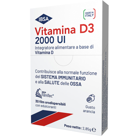 Ibsa Vitamina D3 2000 UI Difese Immunitarie Basse 30 Film Orodispersibili Ibsa - 2 Ibsa Vitamina D3 2000 UI Difese Immunitarie Basse 30 Film Orodispersibili Ibsa - 2