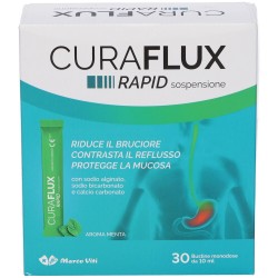 Curaflux Rapid Soluzione Orale Bustine Menta Reflusso 30 Bustine - Integratori per il reflusso gastroesofageo - 944912512 - M...