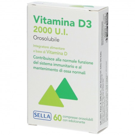 VITAMINA D3 2000UI OROSOLUBILE 60 COMPRESSE Sella - 1 VITAMINA D3 2000UI OROSOLUBILE 60 COMPRESSE Sella - 1