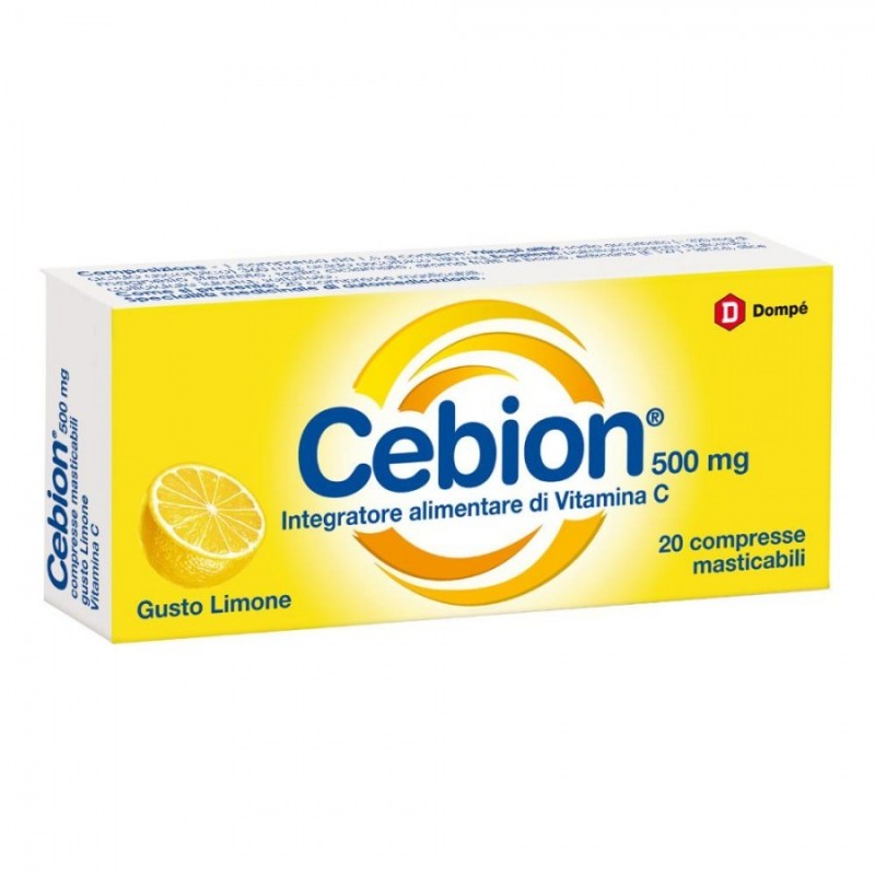 Cebion Masticabile Limone Vitamina C 500 Mg 20 Compresse - Vitamine e sali minerali - 971141179 - Cebion - € 7,12