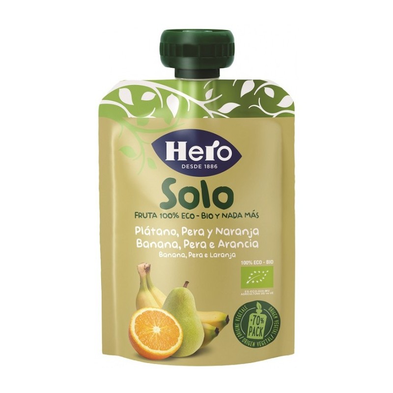 Hero Baby Solo Frutta Frullata 100% Bio Banana Pera Arancia 100 G - Alimentazione e integratori - 979945387 - Hero - € 1,61