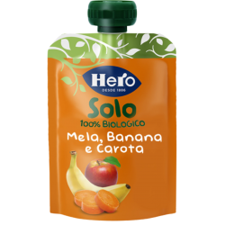 Hero Baby Solo Frutta Frullata 100% Bio Mela Banana Carota 100 g - Alimentazione e integratori - 979945399 - Hero - € 1,62