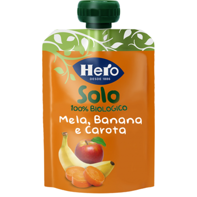 Hero Baby Solo Frutta Frullata 100% Bio Mela Banana Carota 100 g - Alimentazione e integratori - 979945399 - Hero - € 1,61