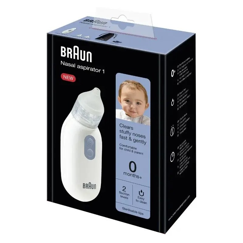 Braun Aspiratore Nasale Elettrico Comodo Silenzioso - Pulizia naso e orecchie bambini - 976596080 - Braun - € 44,90