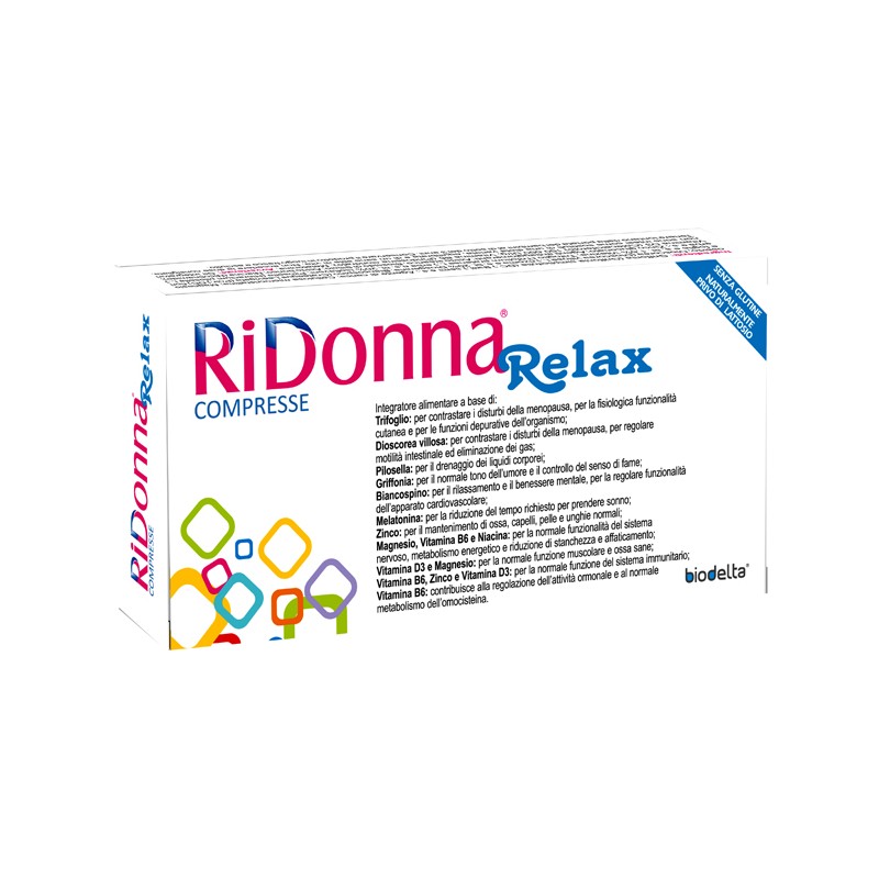 Biodelta Ridonna Relax 30 Compresse - Integratori per ciclo mestruale e menopausa - 947417073 - Biodelta - € 20,23
