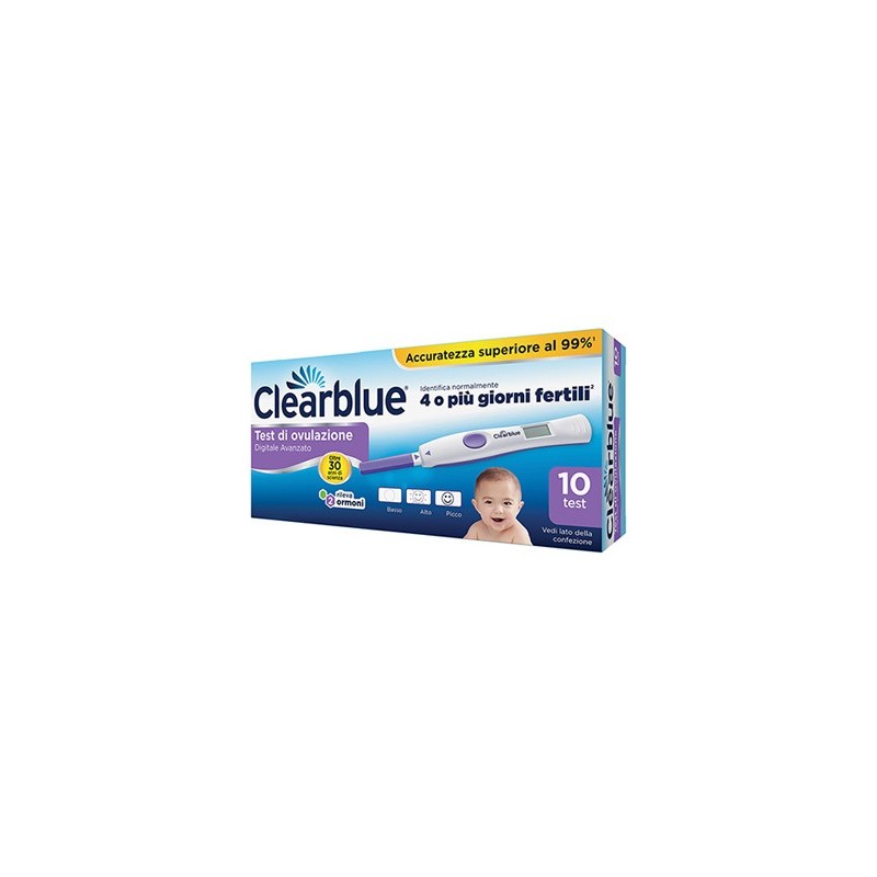 Clearblue Test Di Ovulazione Avanzato 4 Giorni Fertili O Più 10 Test - Test fertilità e test ovulazione - 924766140 - Clearbl...