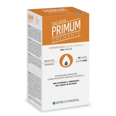 Primum Drenante Minidrink Arancia 15 Stick Da 10 Ml - Alimentazione e integratori - 982003547 - Specchiasol - € 11,27