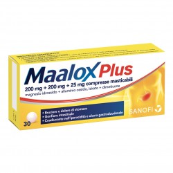 Maalox Plus Bruciore e Dolore di Stomaco 30 Compresse Masticabili - Farmaci per meteorismo e flatulenza - 020702080 - Maalox