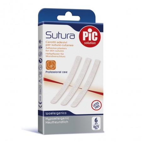 CEROTTO PER SUTURA PIC SOLUTION 6 X 75 MM 6 PEZZI - 1 CEROTTO PER SUTURA PIC SOLUTION 6 X 75 MM 6 PEZZI - 1