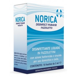 Norica Disinfect Puravir Liquido Disinfettante in Fazzolettini 10 Bustine Da 3 Ml - Disinfettanti e cicatrizzanti - 980477309...