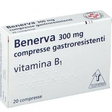 Benerva 300 mg Vitamina B1 20 compresse Difarmed S. L. - 1 Benerva 300 mg Vitamina B1 20 compresse Difarmed S. L. - 1