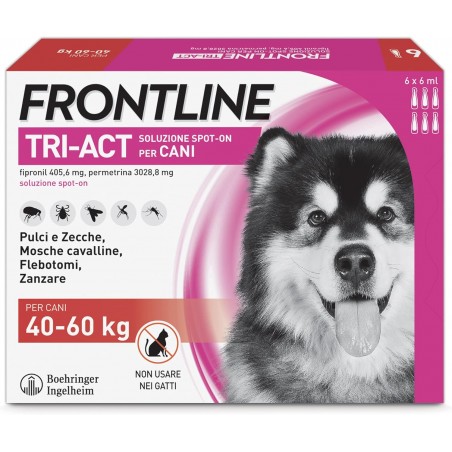 Frontline Tri-Act Spot-On Antiparassitario per Cani 40-60 Kg 6 pipette Frontline - 1 Frontline Tri-Act Spot-On Antiparassitario per Cani 40-60 Kg 6 pipette Frontline - 1