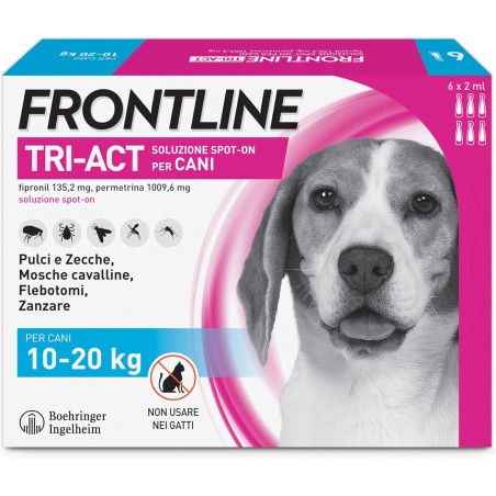 Frontline Tri-Act Spot-On Antiparassitario per Cani 10-20 Kg 6 Pipette Frontline - 1 Frontline Tri-Act Spot-On Antiparassitario per Cani 10-20 Kg 6 Pipette Frontline - 1