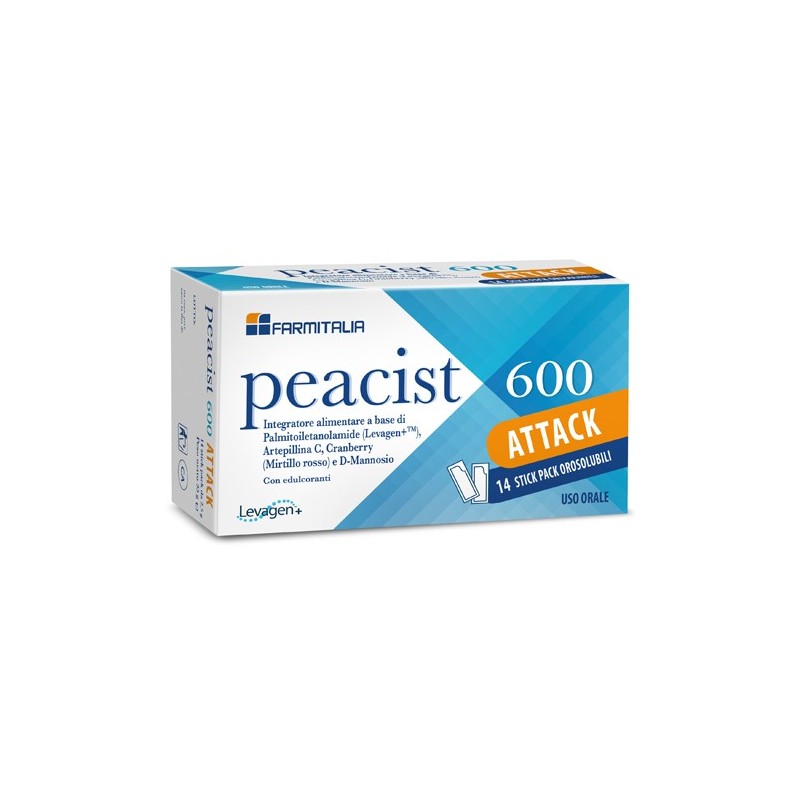 Peacist 600 Attack Per Il Benessere Delle Vie Urinarie 14 Stick Pack - Integratori per apparato uro-genitale e ginecologico -...