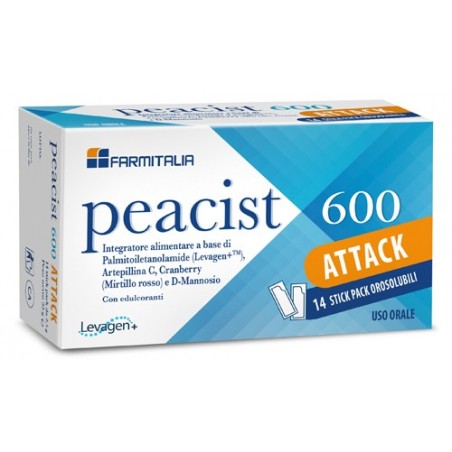 Peacist 600 Attack Per Il Benessere Delle Vie Urinarie 14 Stick Pack - Integratori per apparato uro-genitale e ginecologico -...