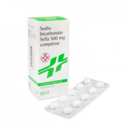 Sodio Bicarbonato Sella 500mg - 50 Compresse - Farmaci per bruciore e acidità di stomaco - 029816016 - Sella