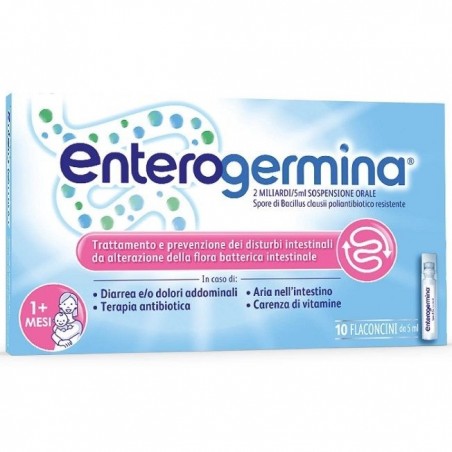 Enterogermina 2 Miliardi Fermenti Lattici 10 Flaconcini 5 ml Enterogermina - 2 Enterogermina 2 Miliardi Fermenti Lattici 10 Flaconcini 5 ml Enterogermina - 2