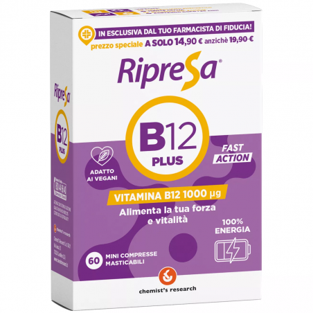 Chemist's Research Ripresa B12 Plus Integratore 60 Compresse Chemist's Research - 1 Chemist's Research Ripresa B12 Plus Integratore 60 Compresse Chemist's Research - 1