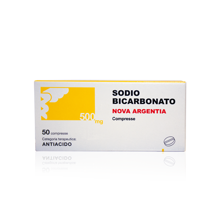 Nova Argentia Sodio Bicarbonato 500 Mg Iperacidità Gastrica 50 Compresse - Farmaci per bruciore e acidità di stomaco - 030580...