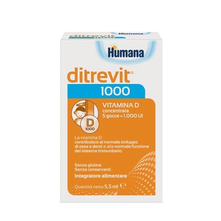 Humana Italia Ditrevit 1000 Integratore Di Vitamina D 5,5 Ml - Vitamine e sali minerali - 942607351 - Humana - € 12,90