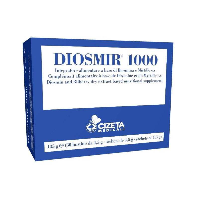 Diosmir 1000 Integratore per il Microcircolo 30 Bustine - Circolazione e pressione sanguigna - 982667661 - Cizeta Medicali - ...