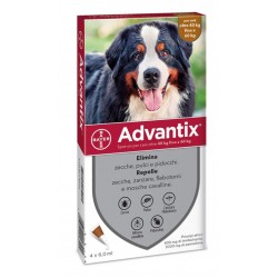 Advantix Spot-On Per Cani da 40 a 60 Kg - 4 Pipette 600 mg + 3.000 mg - CON IMMAGINE E DESCRIZIONE - 103629109 - Advantix