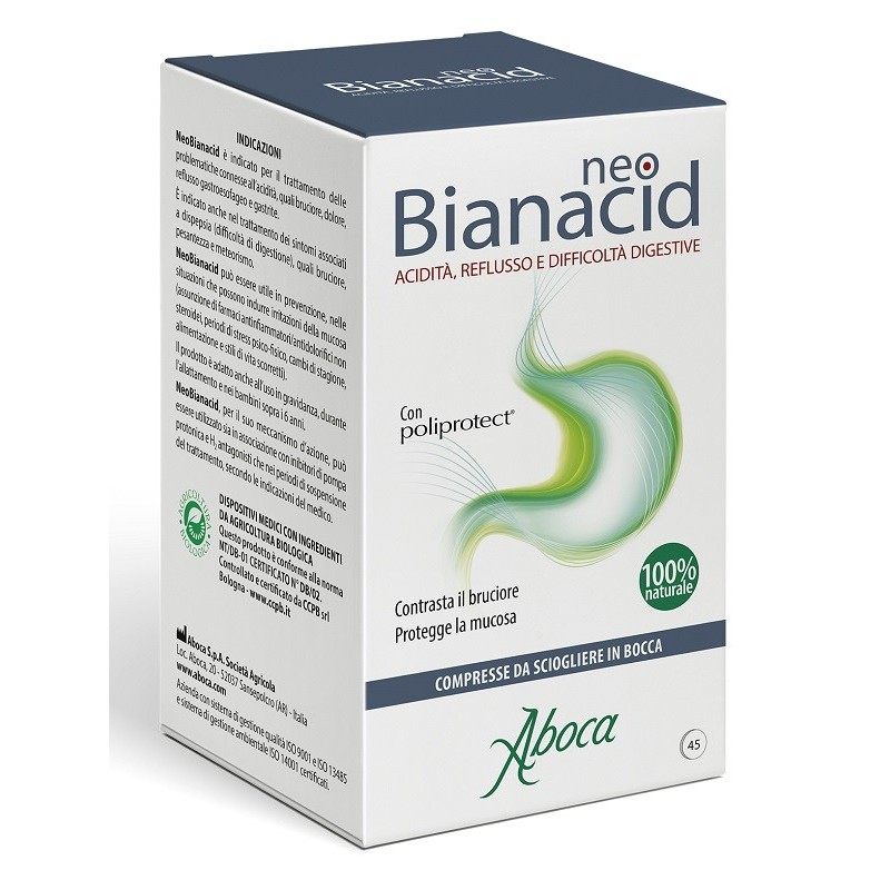 Aboca Neobianacid 45 Compresse Masticabili - Farmaci per bruciore e acidità di stomaco - 925512636 - Aboca - € 13,22