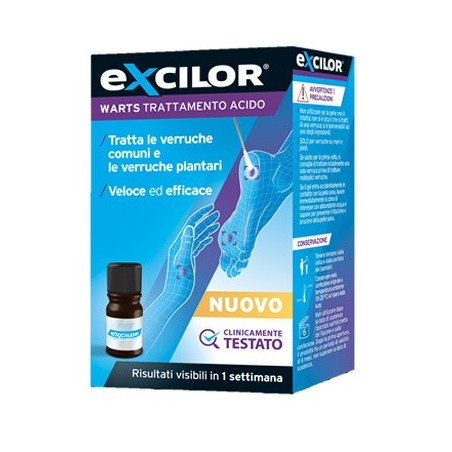 Vemedia Pharma Excilor Warts Trattamento Acido Verruche Flacone 4 Ml + 32 Tamponi Di Cotone Monouso - Trattamenti per pelle s...
