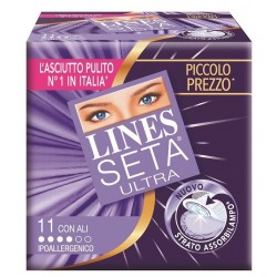 LINES SETA ULTRA ASSORBENTI CON ALI 11 PEZZI - Assorbenti - 975591126 - Lines - € 2,79