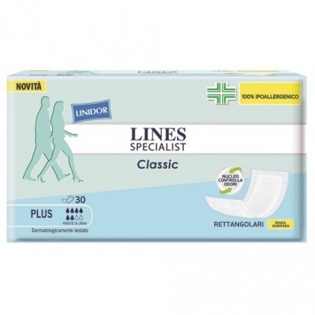 PANNOLONE RETTANGOLARE LINES SPECIALIST CLASSIC SENZA BARRIERA 30 PEZZI - Prodotti per incontinenza - 974059596 - Lines - € 7,43