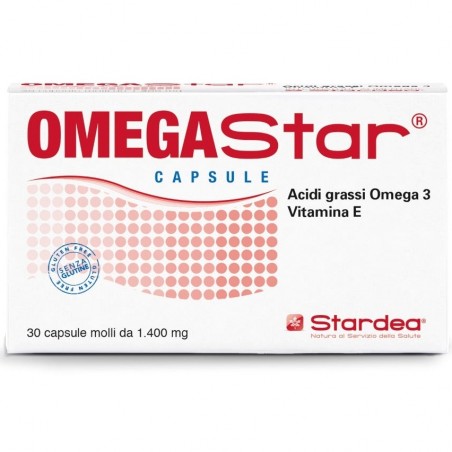 Omegastar Integratore Omega 3 Vitamina E 30 Capsule Molli - 1 Omegastar Integratore Omega 3 Vitamina E 30 Capsule Molli - 1